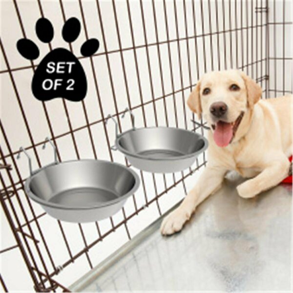 Junkiedrogadicto 48 oz Stainless Steel Hanging Pet Bowls by Petmaker - Set of 2 JU3855302